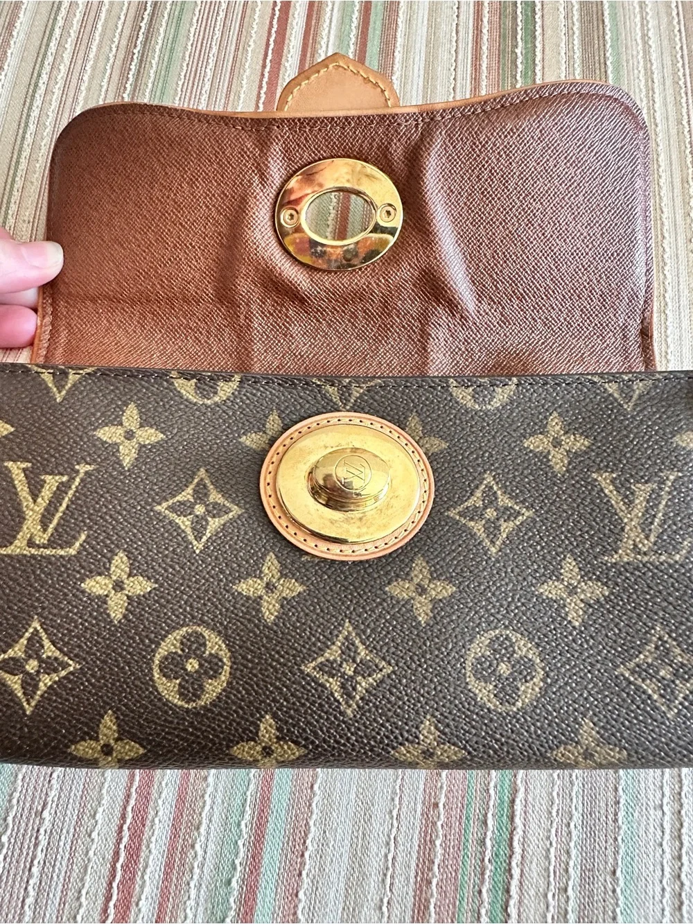 Louis Vuitton Boetie Wallet Monogram canvas Turn Lock Closure Zip Coin Pocket